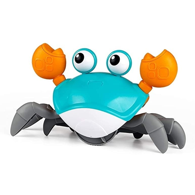 خرچنگ موزیکال شارژی سنسوردار آبی electric induction cute crab blue -اسباب بازی